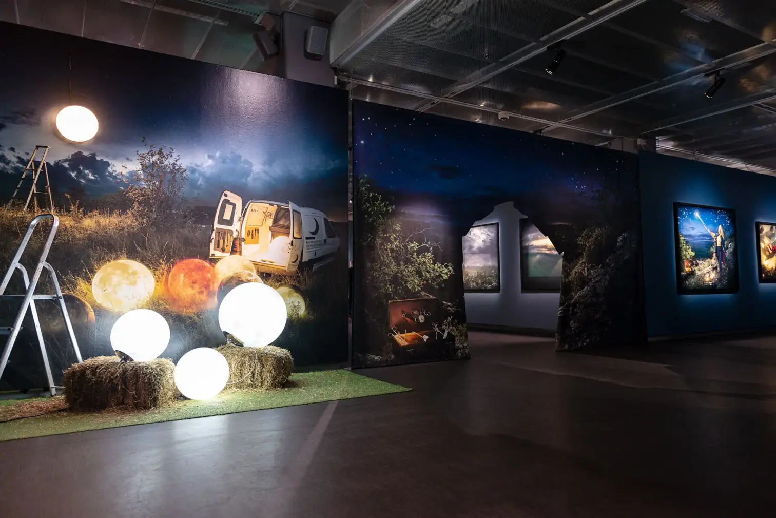 Installation image from Fotografiska in Stockholm. Exhibition "Beyond Places" with Erik Johansson