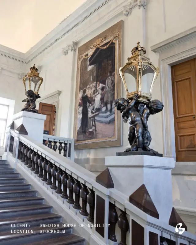 Installed with precision. Set within history.
 
At the Swedish House of Nobility, this large-format artwork is lifted into place. Positioned to align with the architecture, the final result becomes part of a space shaped by nearly four centuries of heritage.
 
art installation, installation, large format artwork, design inspiration, big image, art exhibit, customized, 
 
#144390