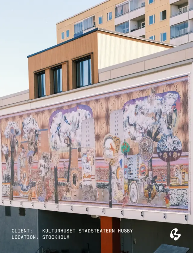 Where walls make room for stories.

For the fifth anniversary of Husby Art Saloon in Stockholm, we premium printed a series of large-scale façade images featuring works by artists, students and children.

Across the neighbourhood, different expressions and stories become part of the public space.

Photo: Aline Lorentzon @aline_lorentzon 

@husby_kulturhuset 
.
.
.
.
.
.

artexhibit, artinstallation, customized, customsolution, bigimage, largeformatprinting, premiumprinting
 
#146992